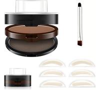 Kit de sellos para cejas de dos colores, polvos para cejas 3 en 1 con 3 plantillas intercambiables, resistentes al agua y al sudor, acabado mate natural，03#