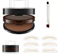 Kit de sellos para cejas de dos colores, polvos para cejas 3 en 1 con 3 plantillas intercambiables, resistentes al agua y al sudor, acabado mate natural，01#