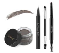 Kit de sellos para cejas LAVONE: l piz impermeable, delineador, pomada y pincel doble para cejas - bano