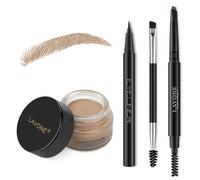 Kit de sellos para cejas LAVONE: l piz impermeable, delineador, pomada y pincel doble para cejas (rubio)
