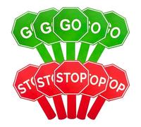 Kit de señales Stop Go - Panel de regulación portátil, marcador de dirección reflectante, herramienta de instrucciones resistente a la intemperie que proporciona una comunicación visual clara con asa