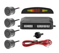 Kit de Sensor de estacionamiento para automóvil, Ayuda de estacionamiento inalámbrico Universal para automóvil con 4 sensores de Detección de Distancia, Pantalla LCD Vista de Radar de