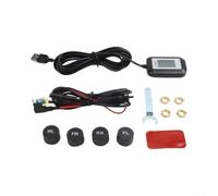 Kit de sensores externos para tpms con control por aplicación para coches | Pantalla dual más aplicación móvil, monitoreo en tiempo real, alertas de alta presión baja, detección de fugas de aire