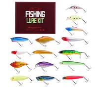 Kit De Señuelos De,15 Piezas Señuelos Reflectantes para Peces | Cajas de - para Cumpleaños Ríos Lagos Arroyos Técnicas Jigging Trolling Casting Agua