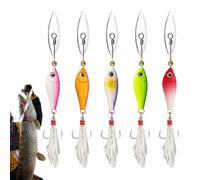 Kit de señuelos de Trucha, cucharas de de señuelos - 5X Equipos de y Equipo con Cola de Plumas - Afectar Accesorios, Lentejuelas de Ganchos metálicos en Forma de cui