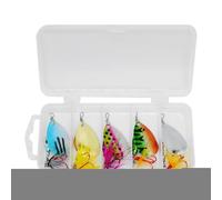 Kit de señuelos para pescadores - Juego de 5 hilanderos de metal | Señuelos duros reflectantes para ríos mares, trucha, perca, lucioperca, bagre