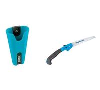Kit de Serrucho de Poda Plegable y Funda - Modelo 36RKIT1 - Dentado Japonés - Mango Bimaterial, Ergonómico y Antideslizante - Funda Flexible Multiusos - Tamaño 18 cm - Color Azul - Bikain