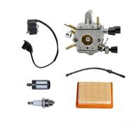 Kit de servicio y reparación para desbrozadora Stihl-FS120 FS200 FS120R FS200R FS250/FS300, 7 piezas de bobina de carburador, filtro de aire, filtro de combustible, bujía, juego de línea de