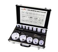 Kit de sierra de agujero bimetal,juego de 23 piezas con vástagos y brocas de repuesto,construcción de acero resistente para madera perforada,aluminio,metal o PVC,fontanería y carpintería de bricolaje