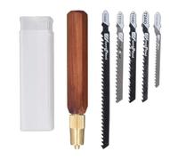 Kit de Sierra Manual para Carpintería, Compacto con Mango de Palisandro Hexagonal y 5 Hojas de Sierra de Calar