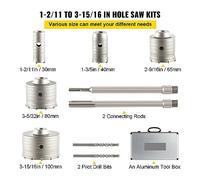 Kit de sierra perforadora de hormigón 4 en 1, 8/9 Uds., vástago de 30-100/40-125 Mm, broca de cemento, juego de herramientas for abridor de agujeros de pared(10PCS Threaded)