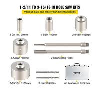 Kit de sierra perforadora de hormigón 4 en 1, 8/9 Uds., vástago de 30-100/40-125 Mm, broca de cemento, juego de herramientas for abridor de agujeros de pared(10PCS Unthreaded)