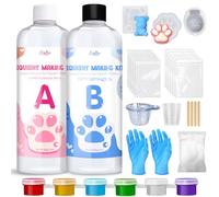 Kit de Silicona Líquida para Squishies - 1000g Goma de Silicona Súper Suave para Crear Squishies Perfectos (A : B 1:1), Kit de fabricación Squishy Gel, Squishy Pata de Gato, Regalos Anti-Estrés Taba