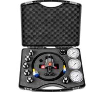 Kit de sistema de carga de nitrógeno con acumulador hidráulico, kit de cargador de nitrógeno 7 en 1 con 7 adaptadores, 3 manómetros y 1 manguera de gas para excavadoras y maquinaria de construcción.