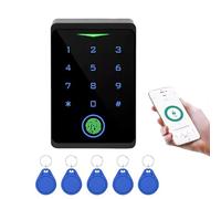 Kit de Sistema de Control de Acceso WiFi, Biométrico de Huellas Dactilares Sistema de Contraseña Táctil, Impermeable IP68, Desbloqueo Remoto Inteligente con 5 Llaveros RFID