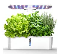 Kit de sistema de cultivo hidropónico, jardín interior inteligente controlado con luz LED de espectro completo, kit de germinación de plantas de 12 cápsulas, con mini bomba silenciosa, para verduras y