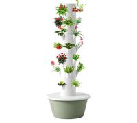 Kit de sistema de cultivo hidropónico, torre de jardín vertical con bomba para hierbas, frutas y verduras de interior, 20/28 agujeros, 5/7 capas, diseño compacto