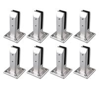 Kit de sistema de poste de balaustrada de vidrio (color: d H 16 cm) (plata, 16 cm, 8 piezas)