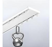 Kit de sistema de riel de techo de doble fila de 1,7 m, ajustable, de aluminio resistente, para divisor de habitación, ideal para sala de estar y dormitorio (negro)