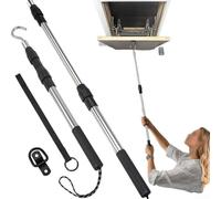 Kit de sistema desplegable de escalera de ático, poste de escalera de loft con gancho, métodos, barra telescópica de escotilla de loft, gancho extraíble, kit de accesorios herramientas