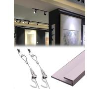 Kit de Sistema para Colgar Cuadros en galerías de Arte: riel de Montaje en Pared Ajustable de 60 a 120 cm para Obras de Arte y fotografías, Ideal para museos e Iglesias (riel de 76 cm/73 cm,
