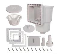 Kit de skimmer de pared de piscina sobre el suelo de 6 pulgadas, sistema de recogida de desechos con construcción de plástico ABS resistente a los rayos UV para mantenimiento de piscinas a través de