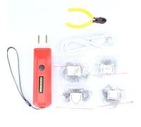 Kit de soldador de plástico inalámbrico de 200 W/100 W, grapadora caliente de 4 tipos, pistola de soldadura de plástico recargable por USB(100W Red)