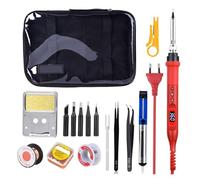 Kit de soldador eléctrico digital 100 W, 110 V/220 V, temperatura ajustable, calentador cerámico, puntas soldadura, retrabajo(908U KIT6)