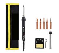 Kit de soldador eléctrico, pluma de soldadura Digital LCD, soldador BGA, lápiz de estaño de punta de soldador de soldadura for el hogar DIY 80W(Purple)