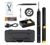 Kit de soldador inalámbrico con temperatura ajustable de 200-450 °C y lectura LCD en tiempo real para trabajos de precisión