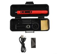 Kit de soldador inalámbrico para batería con punta de precisión de lectura LCD para montaje de PCB, reparaciones de manualidades, uso doméstico (rojo)