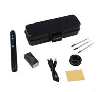 Kit de soldador inalámbrico para batería con punta de precisión de lectura LCD para montaje de PCB, reparaciones de manualidades, uso doméstico (negro)
