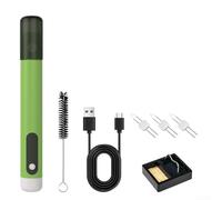 Kit de soldador inalámbrico, portátil, de calor rápido, tipo C, bolígrafo de carga para hacer joyas, soldadura de alambre, electrodomésticos, 1100 mAh (verde)