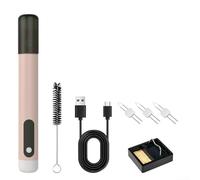 Kit de soldador inalámbrico recargable por USB para calor rápido, herramienta portátil para hacer joyas, soldadura de alambre, electrodomésticos, 1100 mAh (rosa)