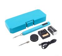 Kit de soldador inalámbrico USB-C alimentado con pantalla LCD, temperatura ajustable 200C-450C para reparación de electrónica, bricolaje, joyería, estuche portátil (D)