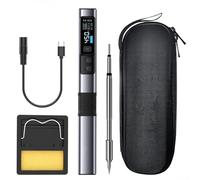 Kit de soldador portátil de 100 W, pluma de soldadura eléctrica de calentamiento rápido con puntas, estación de soldadura recargable tipo C, herramienta de soldadura ajustable para reparación