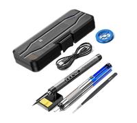 Kit De Soldador USB LED Digital Mini Inalámbrico, Temperatura Ajustable 300 A 450 °C, Batería Recargable 1000 MAh, Herramientas Calentamiento RáPido Con Control Preciso(Grey Set 3)