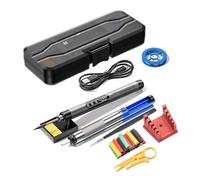 Kit De Soldador USB LED Digital Mini Inalámbrico, Temperatura Ajustable 300 A 450 °C, Batería Recargable 1000 MAh, Herramientas Calentamiento RáPido Con Control Preciso(Grey Set 5)