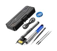 Kit De Soldador USB LED Digital Mini Inalámbrico, Temperatura Ajustable 300 A 450 °C, Batería Recargable 1000 MAh, Herramientas Calentamiento RáPido Con Control Preciso(Grey Set 4)