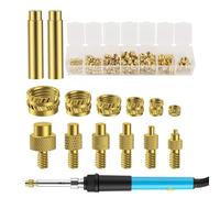 Kit De Soldadura Con Inserto Roscado - Juego De Soldador Con Cabezales Adaptadores Resistentes Al Calor | 6 Puntas De Soldadura Más 130 Inserciones De Rosca M2-M8, Ideales Para Proyectos De Reparación