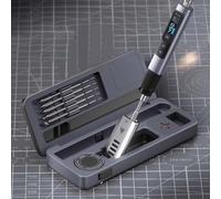 Kit de soldadura de banco de trabajo móvil, caja de almacenamiento HS-02 con carcasa de aleación de aluminio CNC, pantalla digital, temperatura ajustable 100-450 °C (estándar HS-02B)