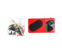 Kit de soldadura de radio AM de 6 tubos - Proyecto electrónico educativo para estudiantes y aficionados, incluye PCB, componentes y carcasa de ABS azul (12,5 x 6,8 x 2,8 cm)