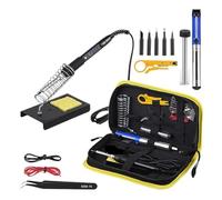 Kit De Soldadura Eléctrico Hierro 80W, Bomba For Desoldar Pasta Ajustable Con Temperatura, Juego Herramientas Pantalla LCD Calentamiento Preciso(Black kit-04)