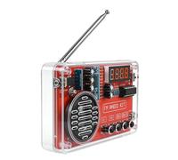 Kit de soldadura por radio - Proyecto portátil de pantalla LED FM 87-108MHz con conector para auriculares,Paquete de cuero de soldadura,para viajes, viaje por carretera, montañas, autocaravana, camión