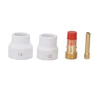 Kit de Soldadura TIG de 4 Piezas, Lente de Gas TIG Stubby de Antorcha para Accesorios de Soldadura de Antorcha WP 17 18 26 TIG