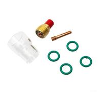 Kit de soldadura TIG de 7 piezas fabricado por expertos con alto rendimiento para lente de gas rechoncho y diseño fiable de copa de vidrio #12 (1,6 mm)
