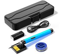 Kit de Soldadura USB Portátil - Bolígrafo Eléctrico Inteligente con Temperatura Adjustable 300-400°C, Ideal para Electrónica DIY, Proyectos y Reparaciones Compactas.