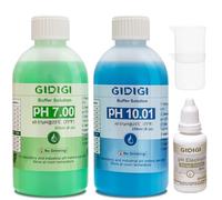 Kit de solución de calibración de medidor de pH, contiene pH 7,00, 10,01 y solución de protección del electrodo de pH, solución tampón de calibración de pH, solución de almacenamiento de sonda de pH