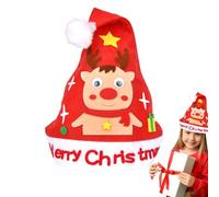 Kit de sombrero de Navidad hecho a mano, conjunto de confección, sombrero de Papá Noel artesanal, juguetes de ocio, jardín de temporada, fiestas