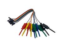 Kit de sonda de abrazadera de gancho de 10 pines de 25 cm para analizador lógico, cables de prueba retráctiles de 5 colores con clips con resorte, plástico/metal, 20 cm de longitud, 21 g/juego